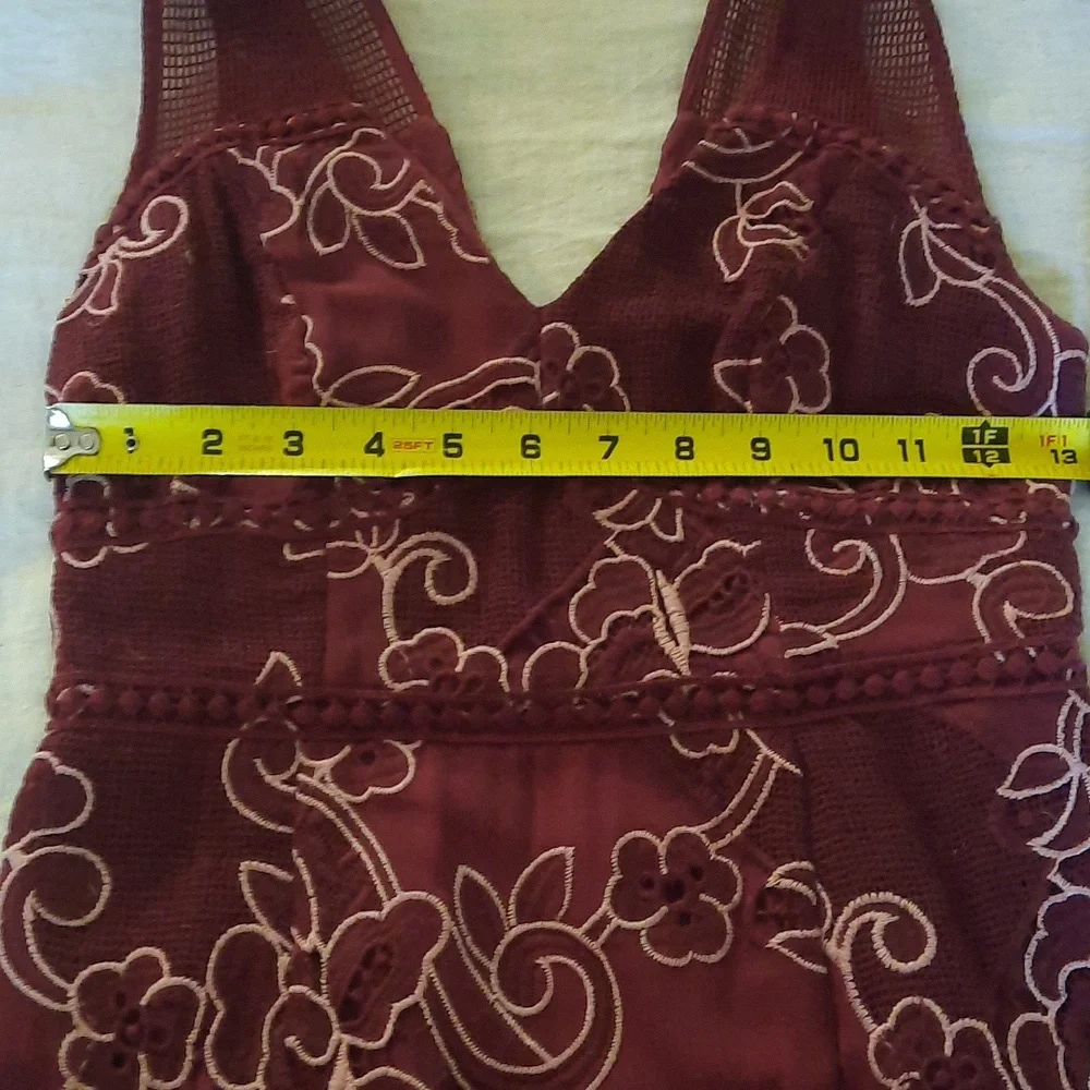 Anthropologie Dress, Size 0, Burgundy, Sleeveless. - Picture 3 of 5